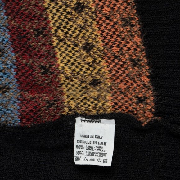 Giuggio (Italy) Vintage Mid-Century Jacquard Stockinette Knit Zip Vest : XL - Picture 8 of 8